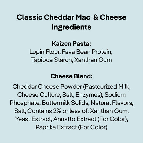 Kaizen Low Carb Classic Cheddar Mac Ingredients