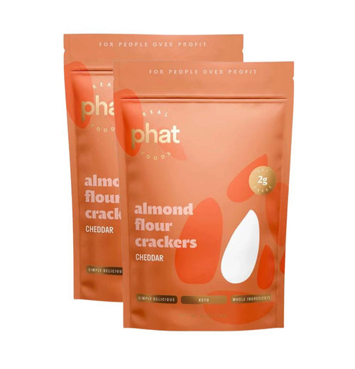 Low Carb Cheddar Almond Flour Crackers (2-Pack) - Kaizen Food Company