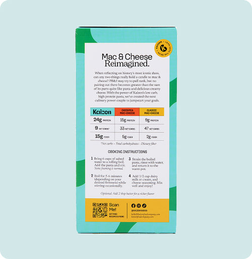Kaizen Mac & Cheese Back of Box