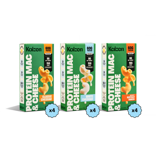 Mega Mac & Cheese Bundle Spicy Buffalo Ranch (x4) and Classic Cheddar (x4) and White Cheddar (x4) - Kaizen Food Company