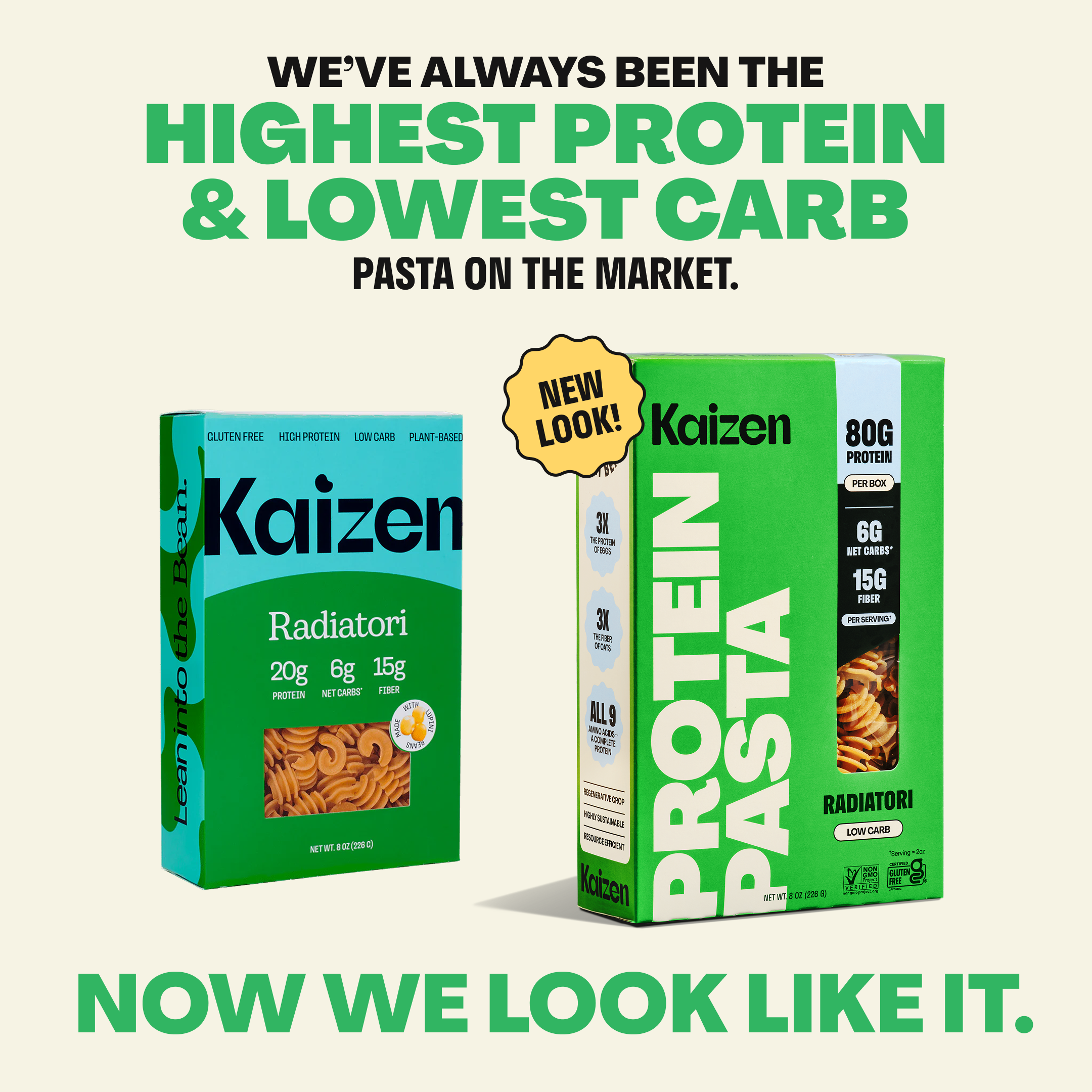 Low Carb Radiatori Pasta | Kaizen Food Company
