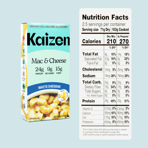 Kaizen Low Carb White Cheddar Mac Nutrition
