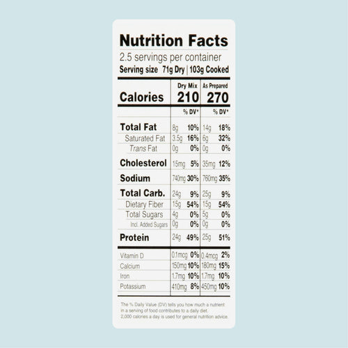 Kaizen Low Carb White Cheddar Mac & Cheese Nutrition